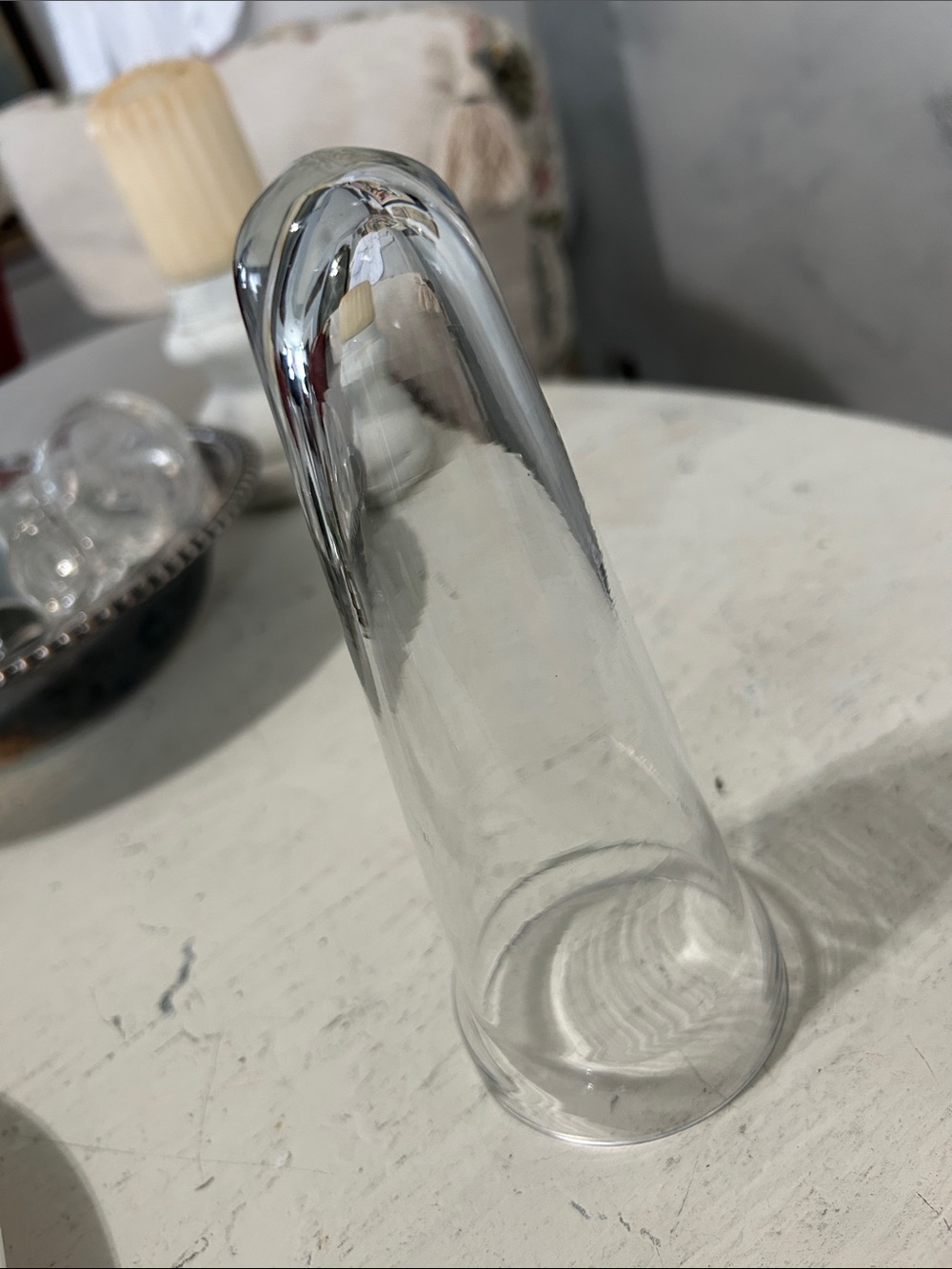 Clear glass vase insert